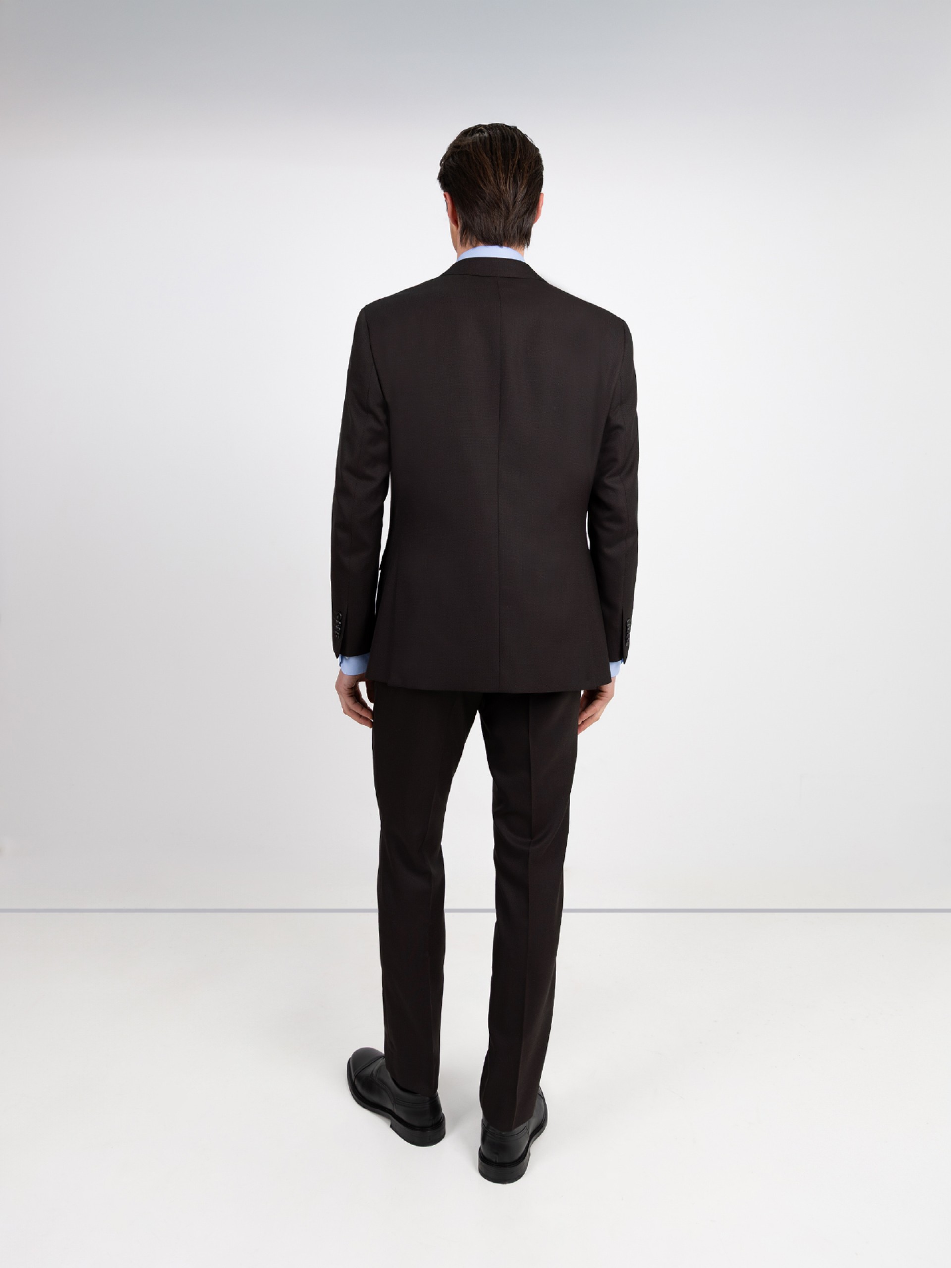 Regular Fit Micro Pattern Suit with Wool