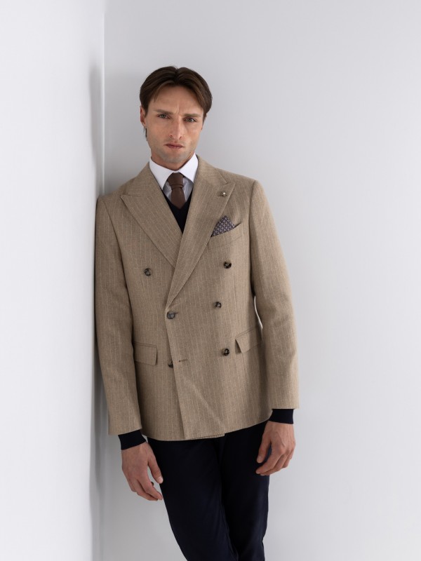 Double-breasted wool blazer