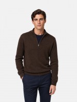 Knit sweater with half-zip 100% cotton Knit sweater with half-zip 100% cotton