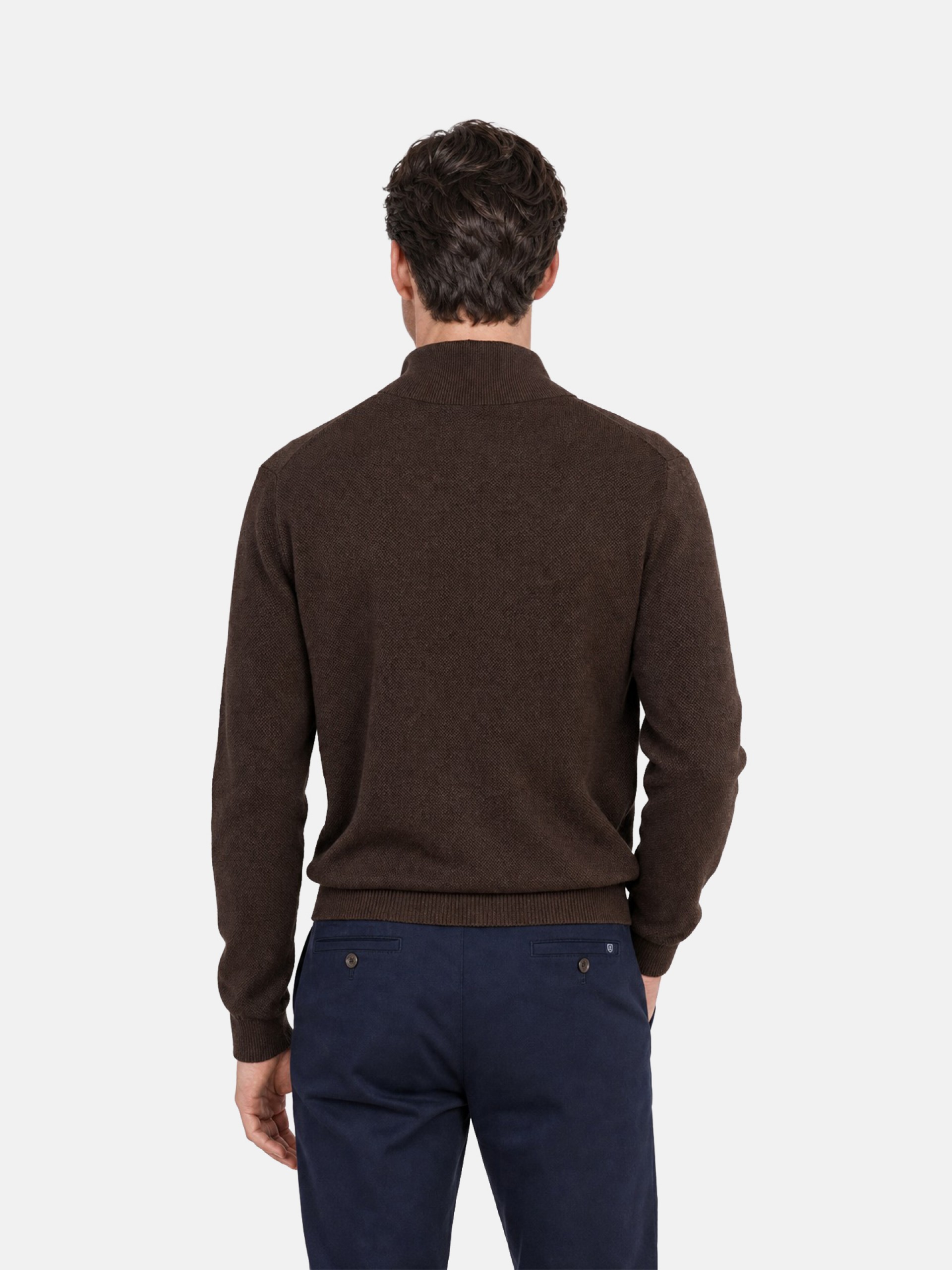 Knit sweater with half-zip 100% cotton