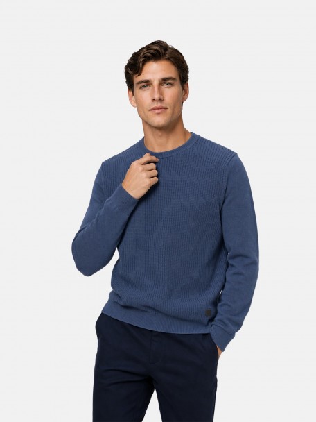 Camisola de malha gola redonda