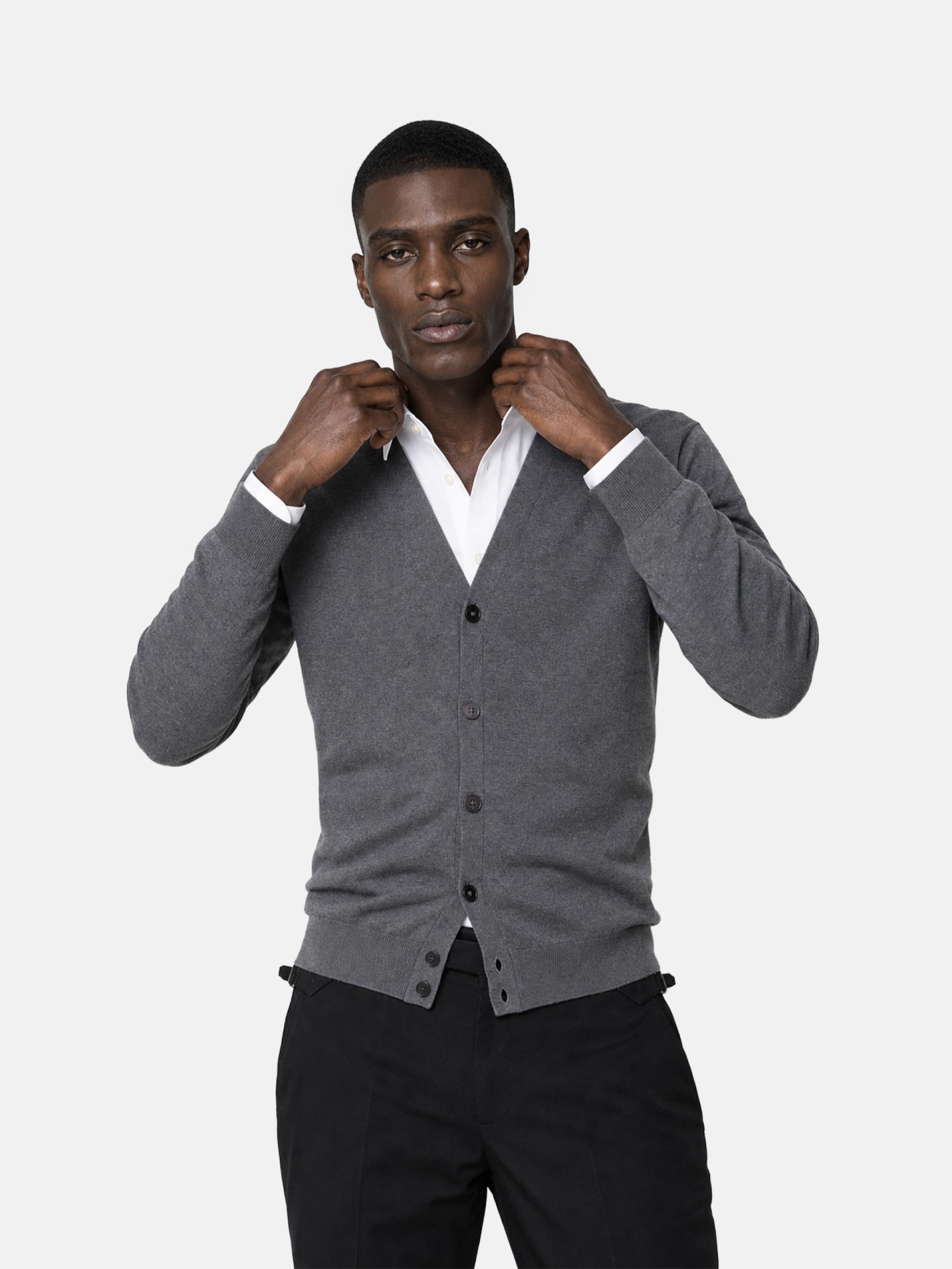 Cotton and cashmere knit cardigan