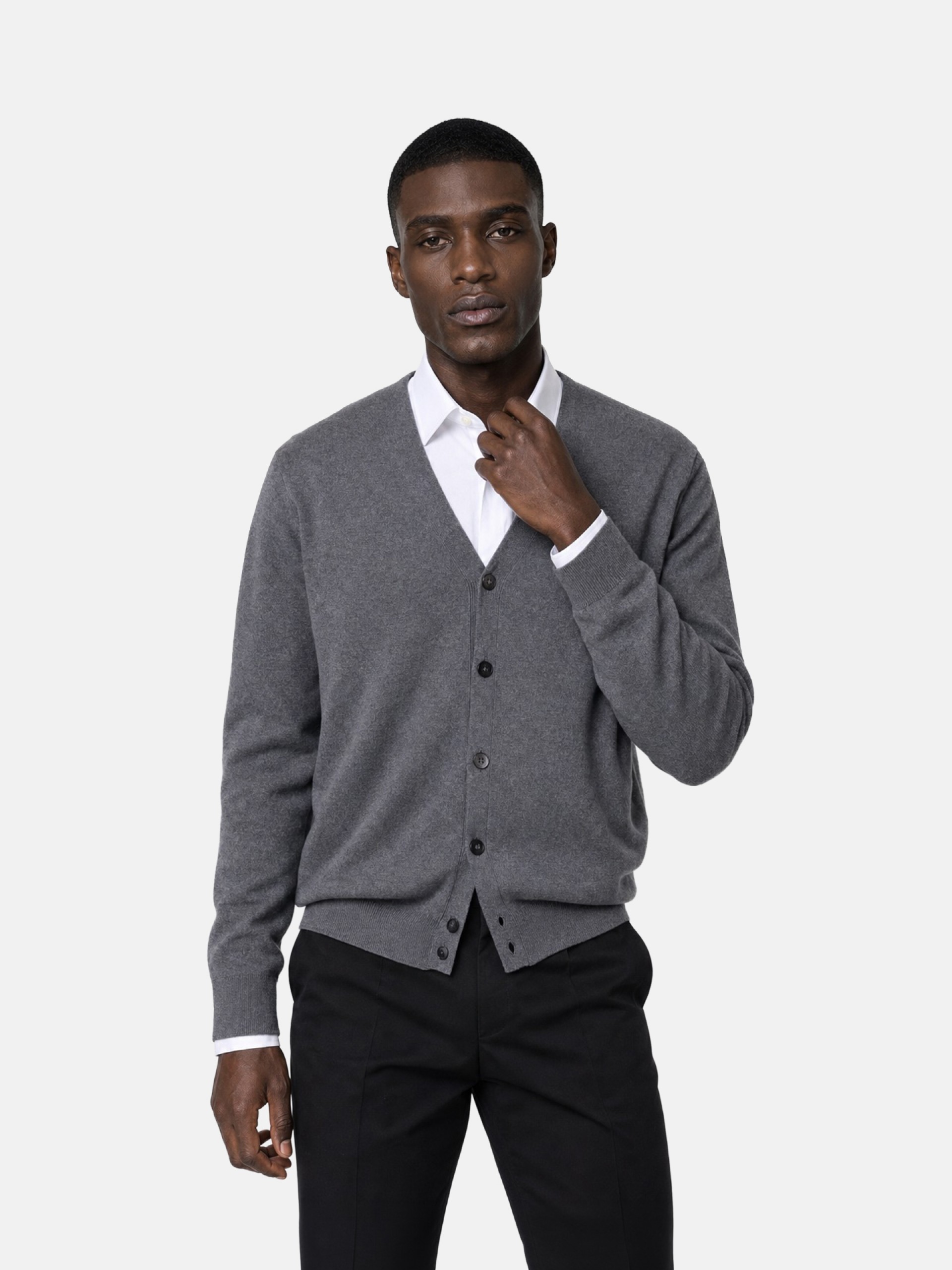 Cotton and cashmere knit cardigan