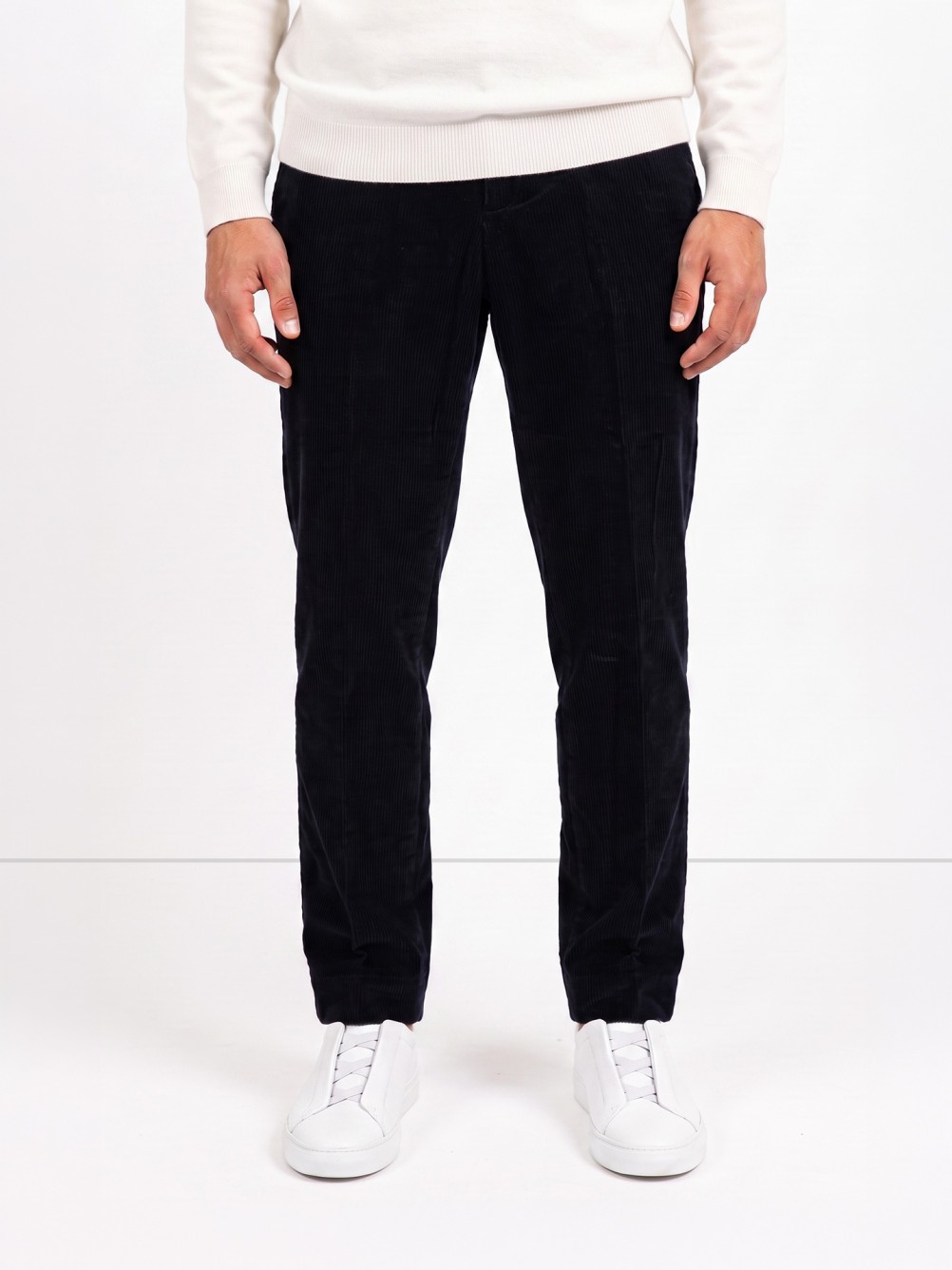 Corduroy chinos with adjustable waist