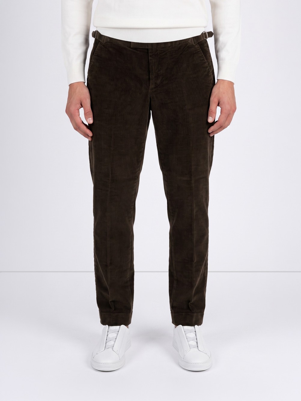 Corduroy chinos with adjustable waist
