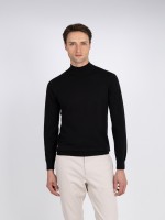 Camisola de meia gola algodão e caxemira Camisola de meia gola algodão e caxemira