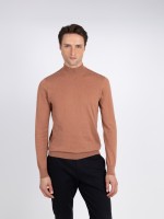 Camisola de meia gola algodão e caxemira Camisola de meia gola algodão e caxemira