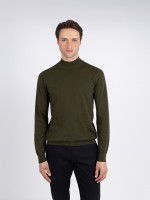 Camisola de meia gola algodão e caxemira Camisola de meia gola algodão e caxemira