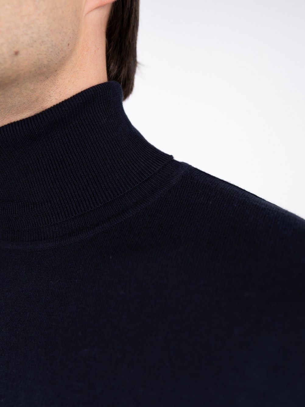 Camisola de gola alta algodão e caxemira