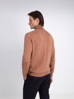 Camisola de gola alta algodão e caxemira Camisola de gola alta algodão e caxemira