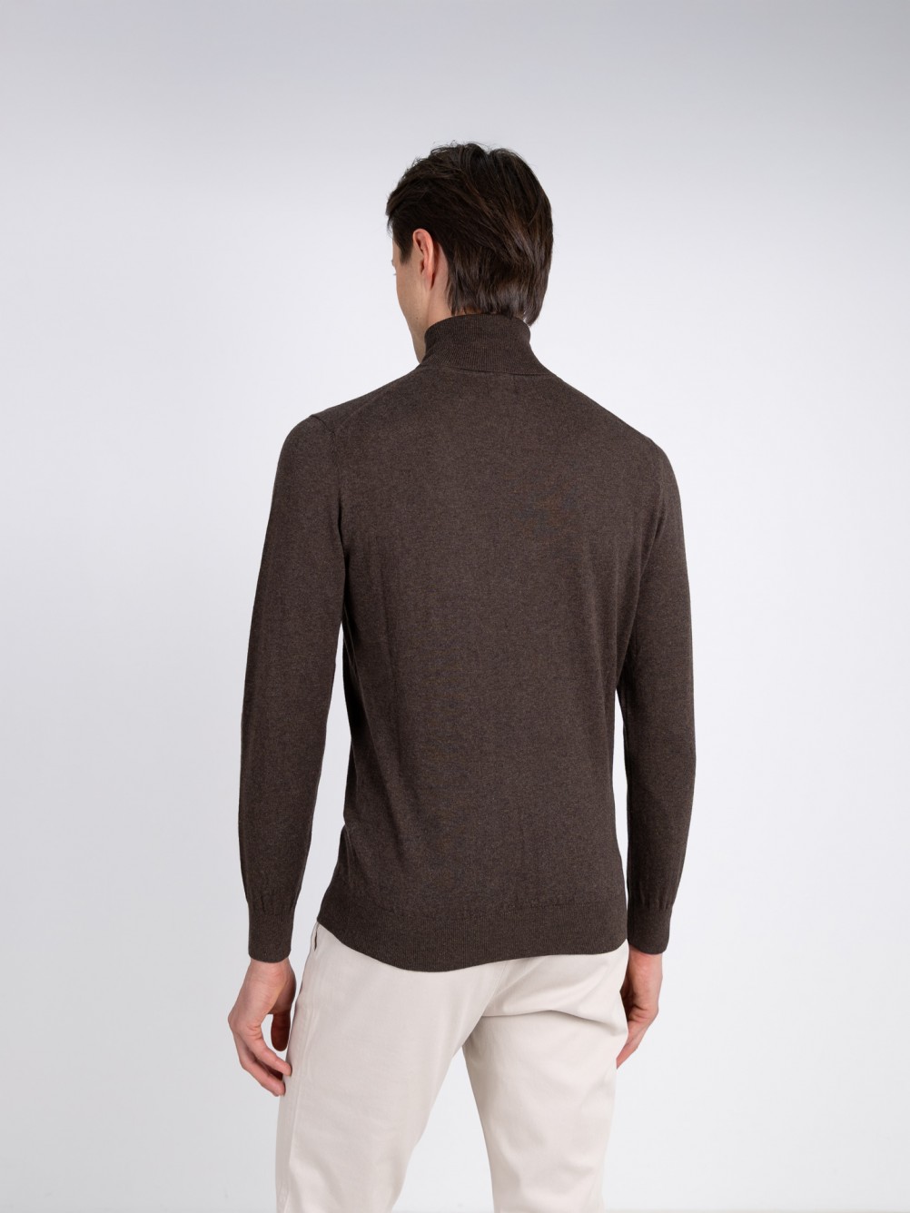 Camisola de gola alta algodão e caxemira