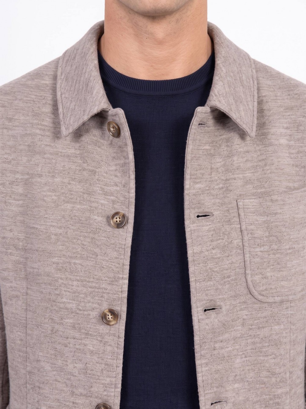 Wool-blend knitted blazer