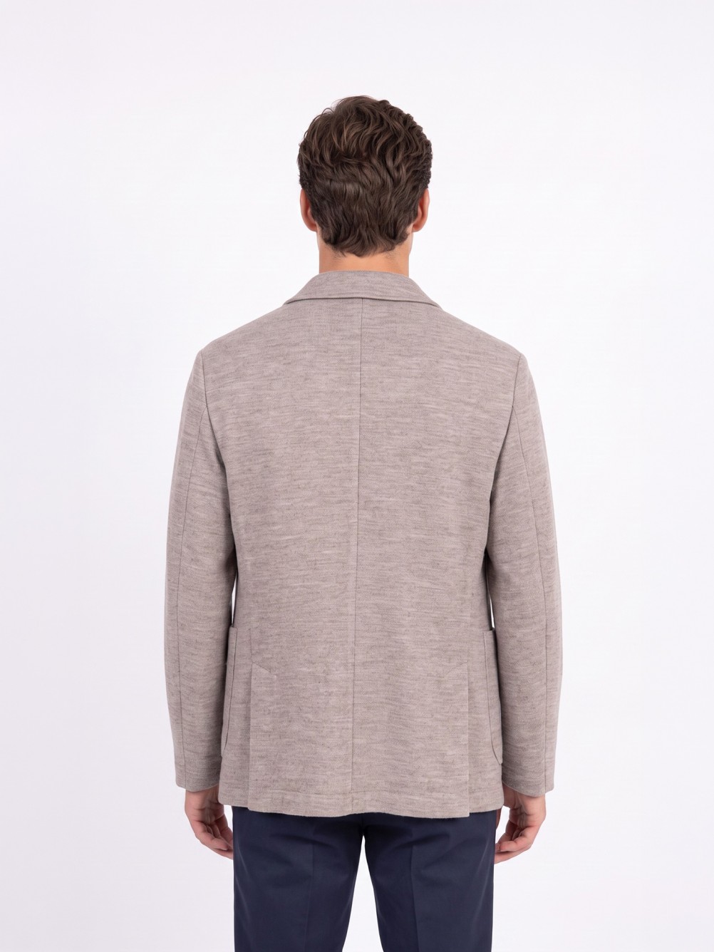 Wool-blend knitted blazer