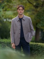 Wool-blend knitted blazer