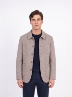 Wool-blend knitted blazer