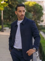 Wool-blend knitted blazer