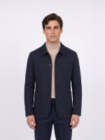 Wool-blend knitted blazer