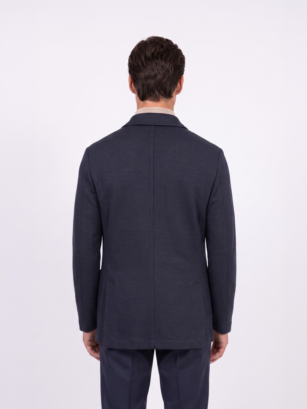 Wool-blend knitted blazer
