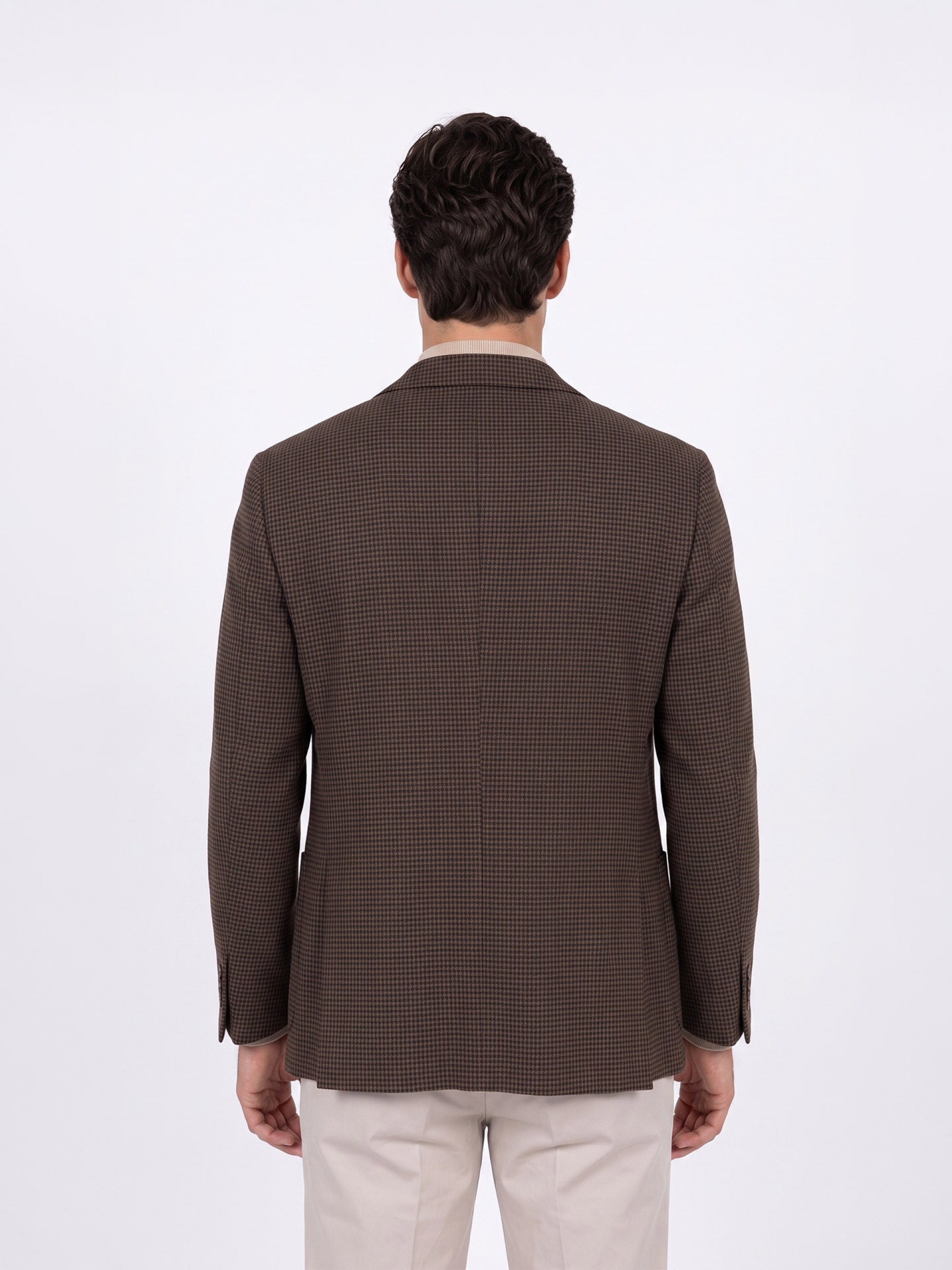 Blazer de micro padrão com lã