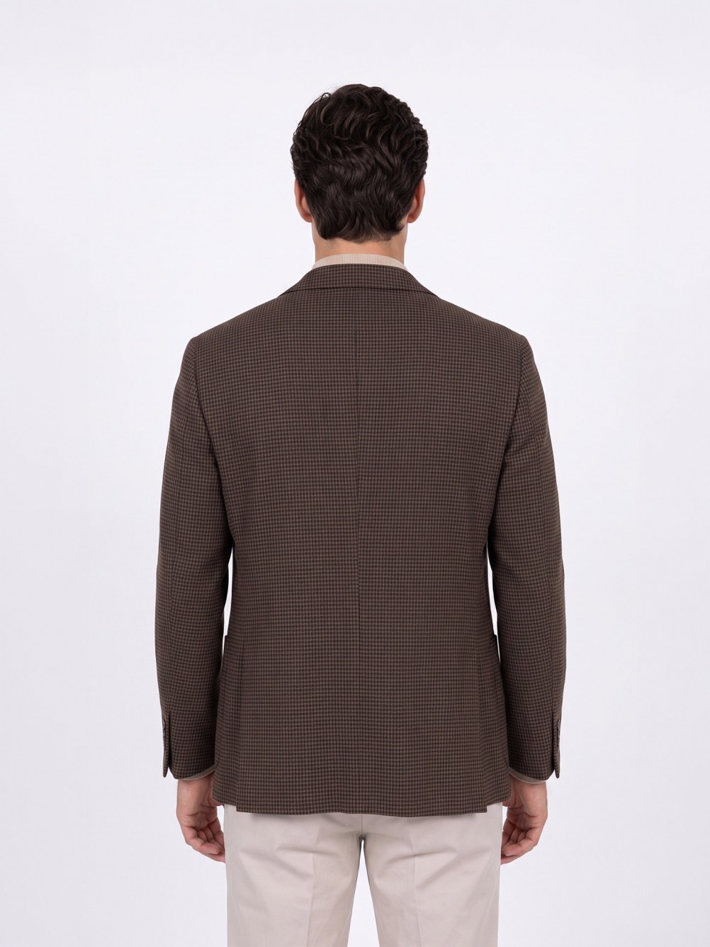 Micro-pattern blazer with wool