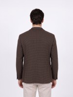 Micro-pattern blazer with wool