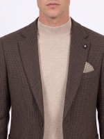 Micro-pattern blazer with wool