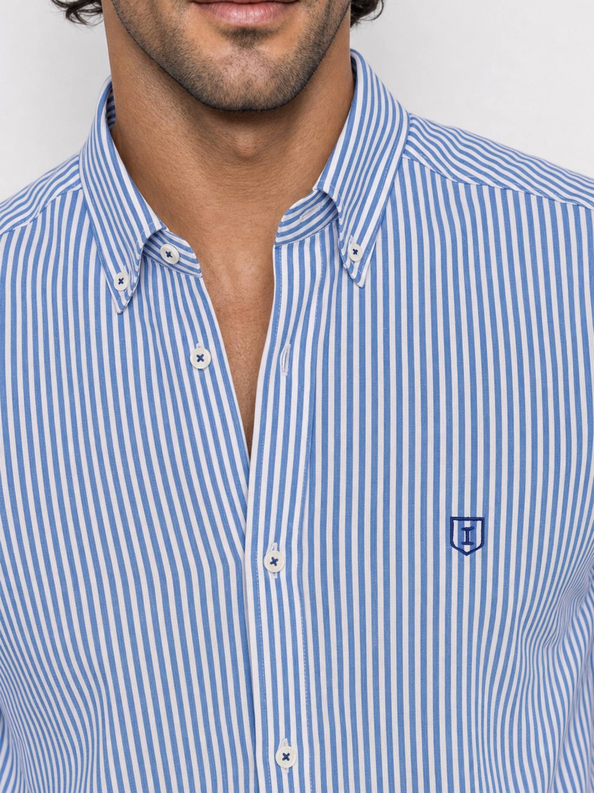 Camisa de algodón con estampado de rayas