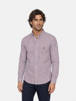 Camisa de algod�o com padr�o �s riscas