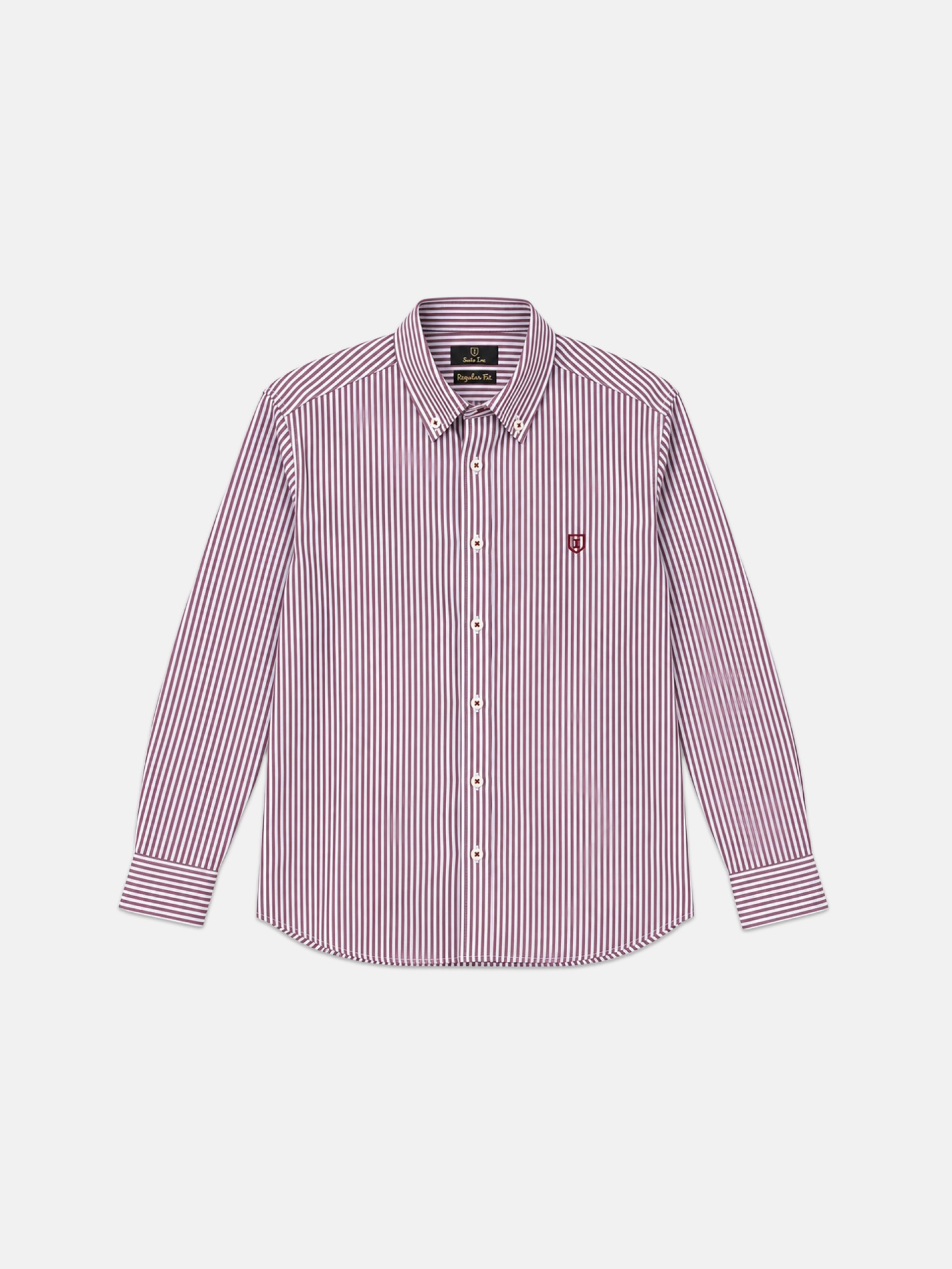 Camisa de algodão com padrão às riscas