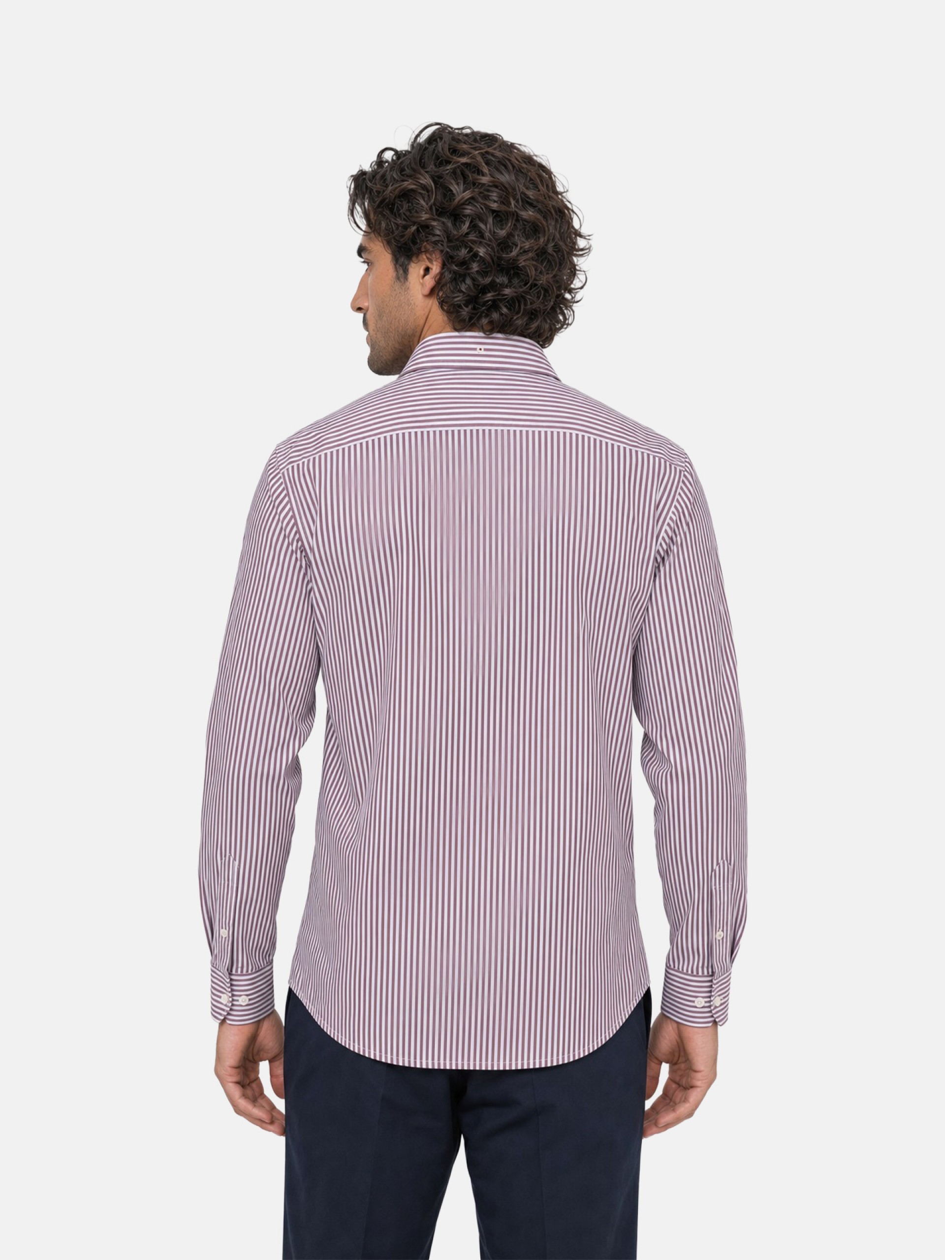 Camisa de algodão com padrão às riscas