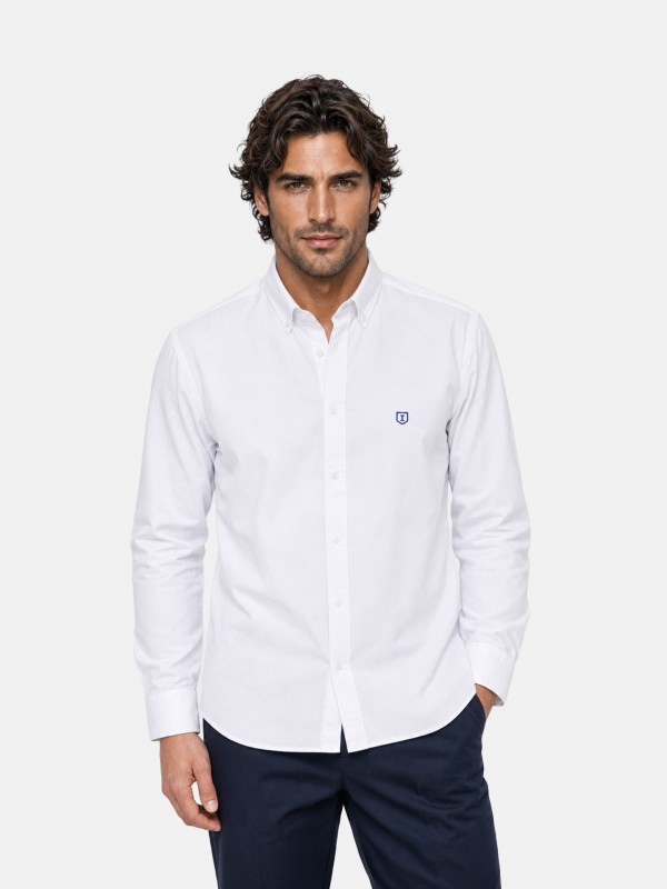 Camisa lisa 100% algod�o regular sport