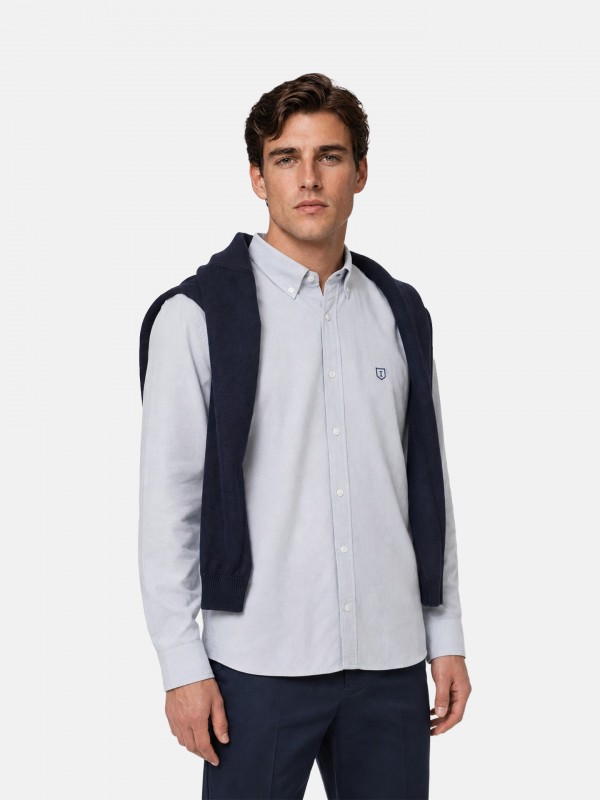 Camisa lisa 100% algod�o regular sport