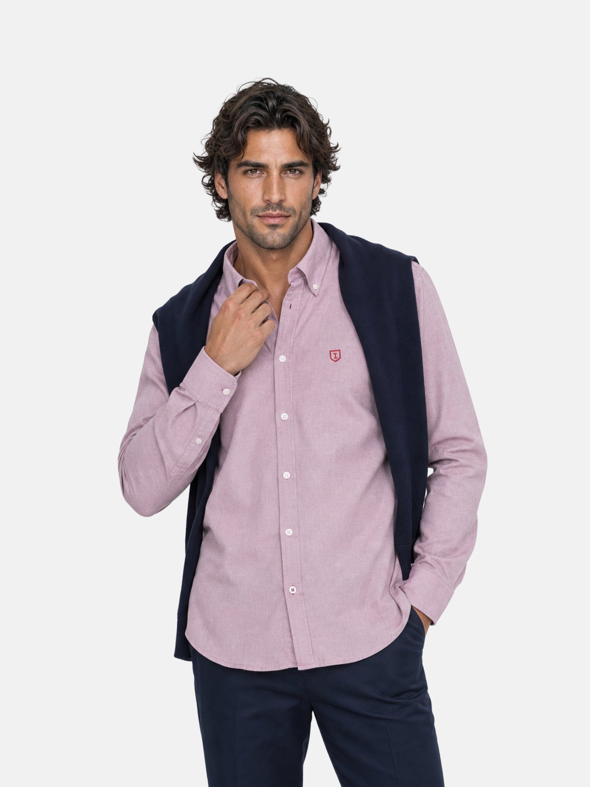 Camisa lisa 100% algodón regular sport