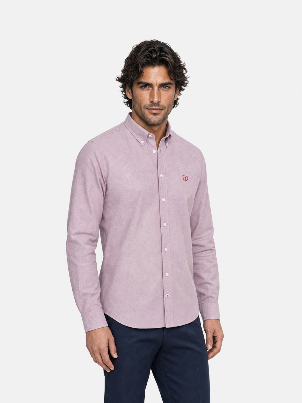 Camisa lisa 100% algodón regular sport