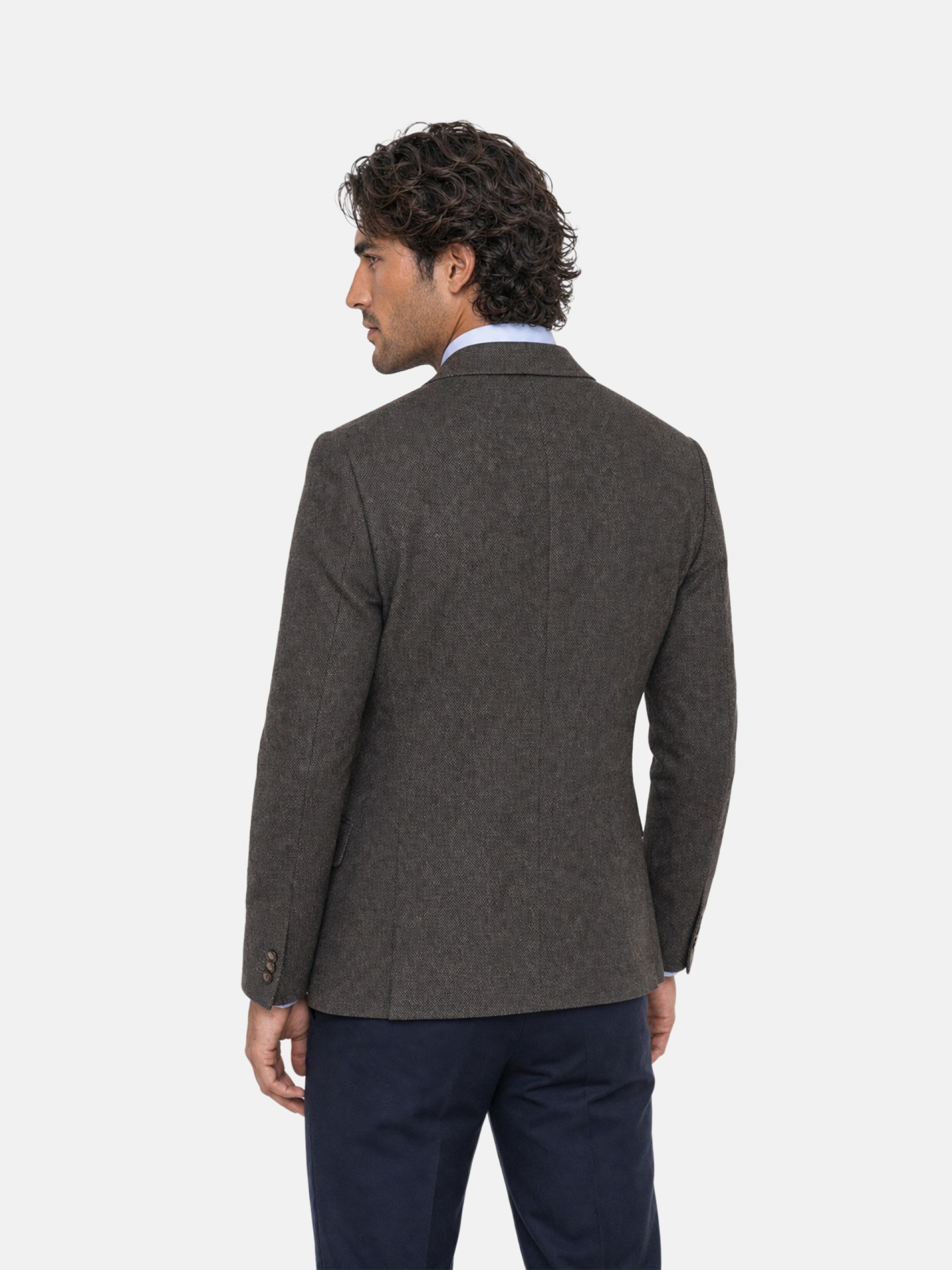 Blazer de micro padrão com lã