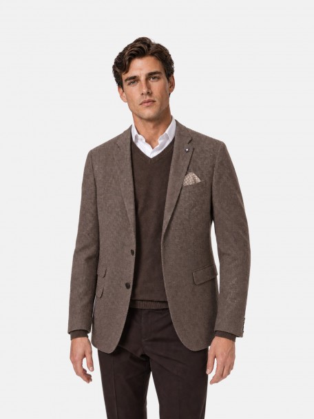 Micro-Pattern Wool-Blend Blazer Micro-Pattern Wool-Blend Blazer