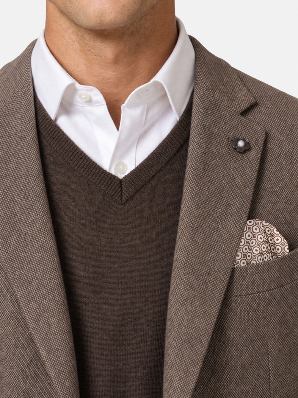 Blazer de micro padrão com lã