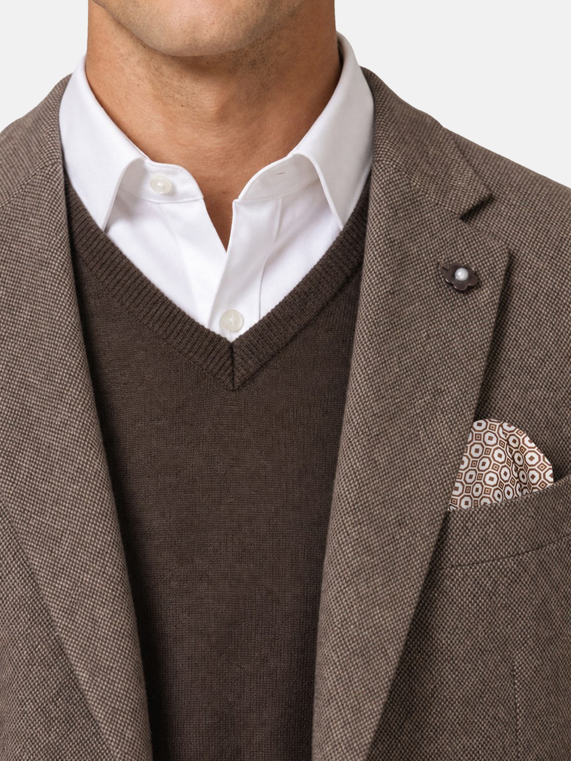 Blazer de micro padrão com lã