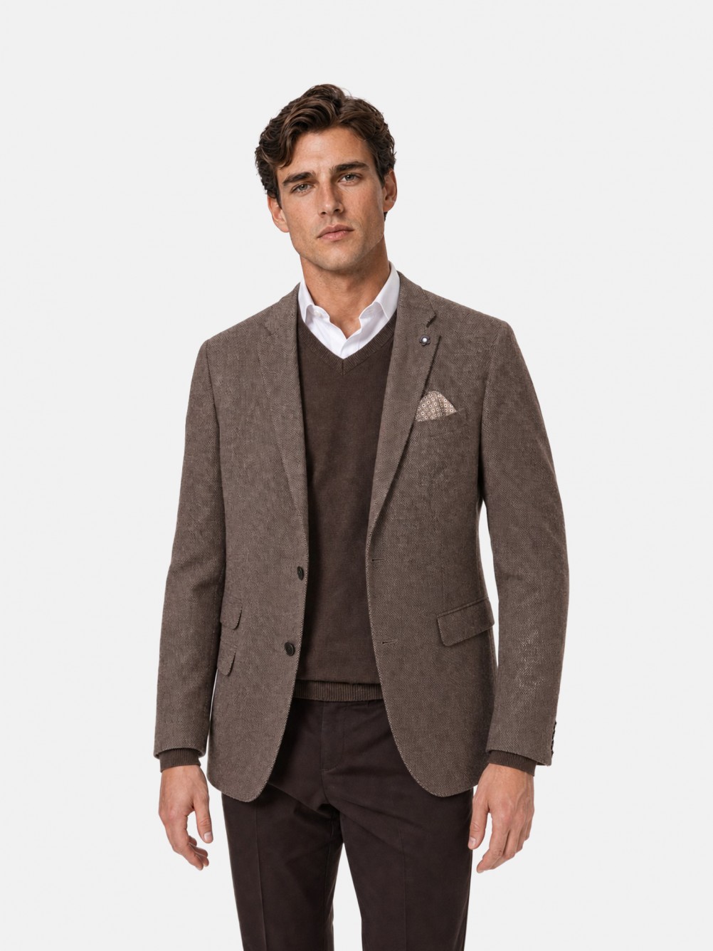 Blazer de micro padrão com lã