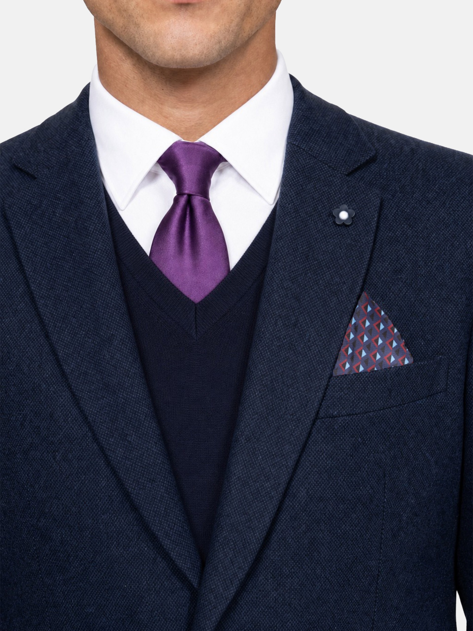 Micro-Pattern Wool-Blend Blazer