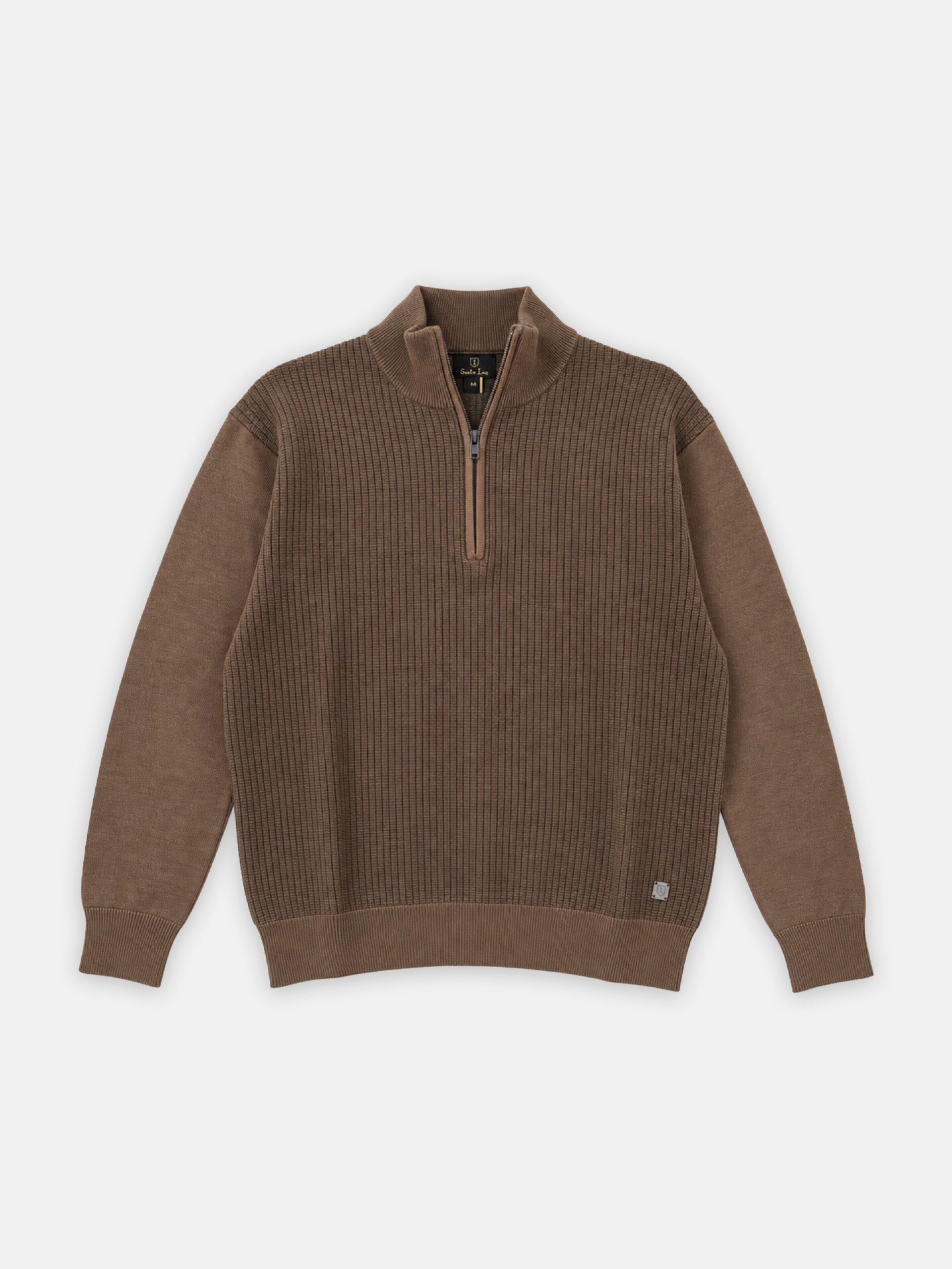 Camisola de malha com meio fecho