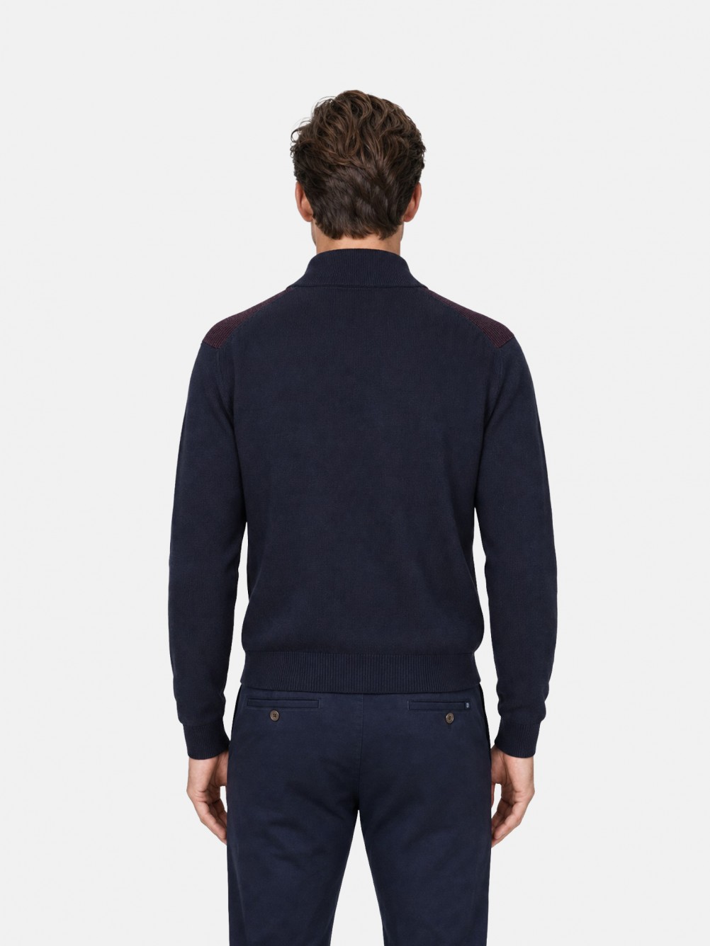 Camisola de malha com meio fecho