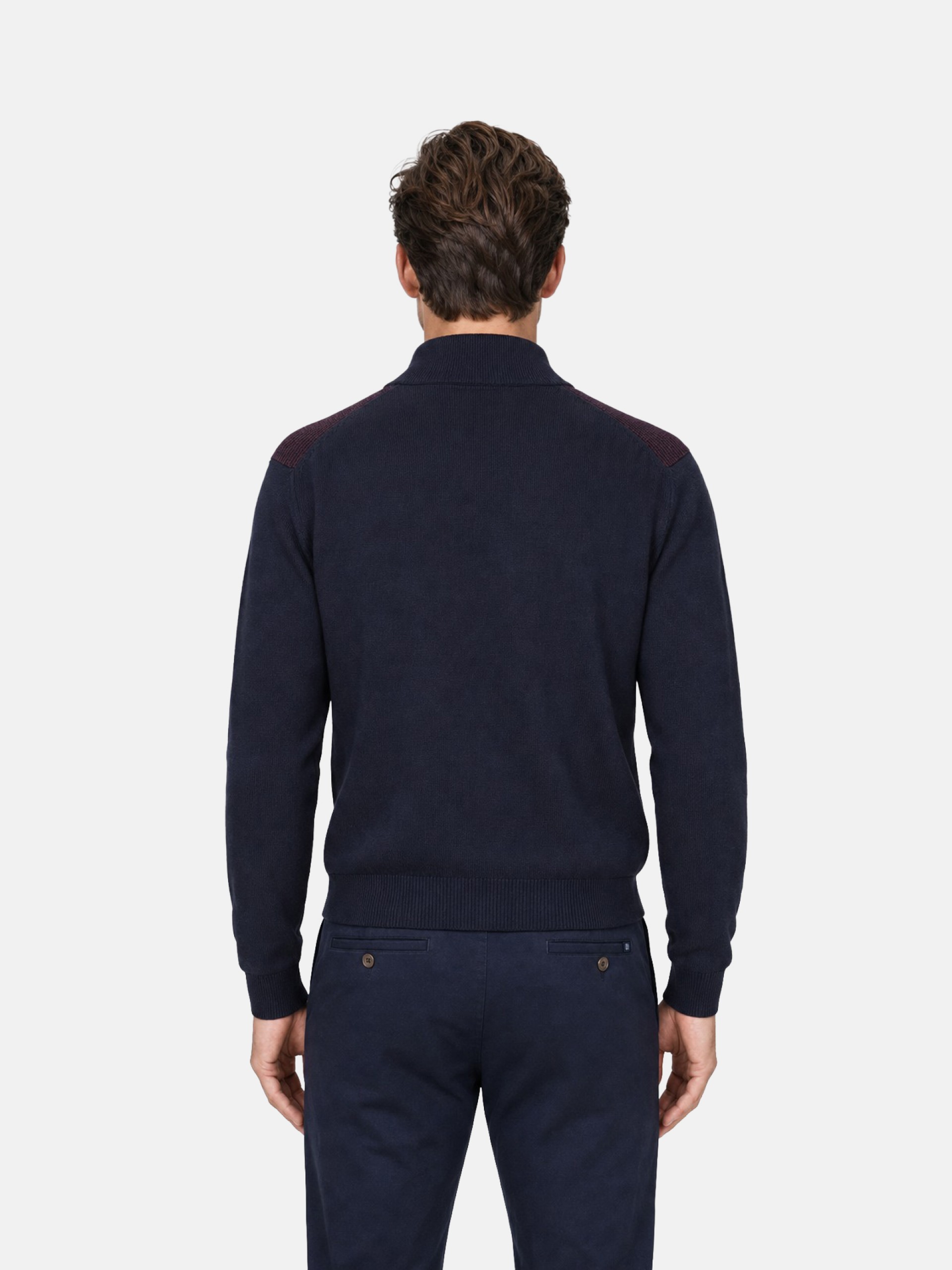 Half zip knitted jumper