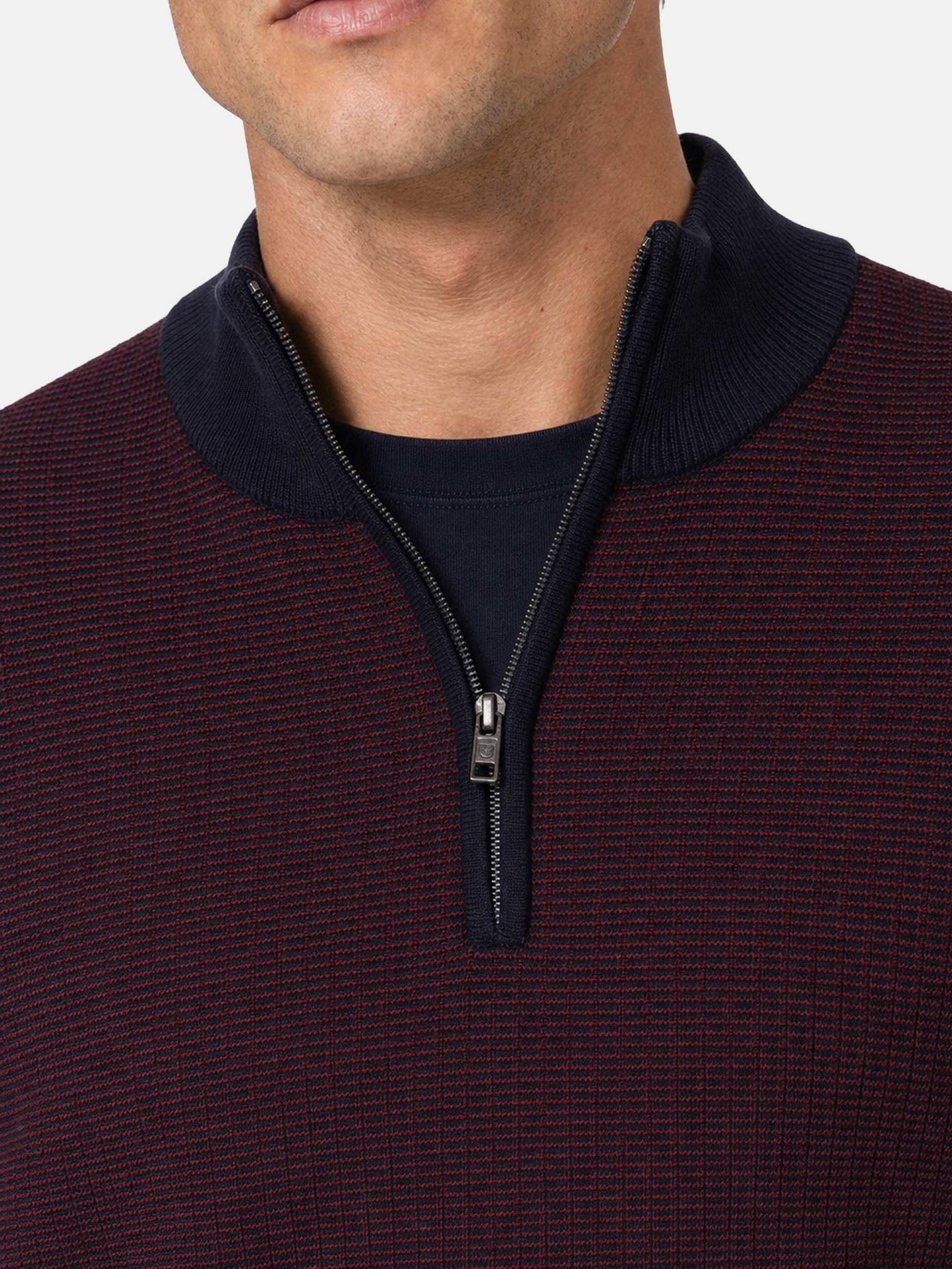 Half zip knitted jumper