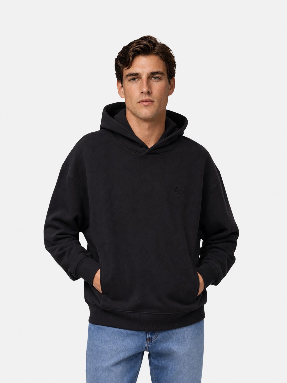 Hoodie b�sica regular fit